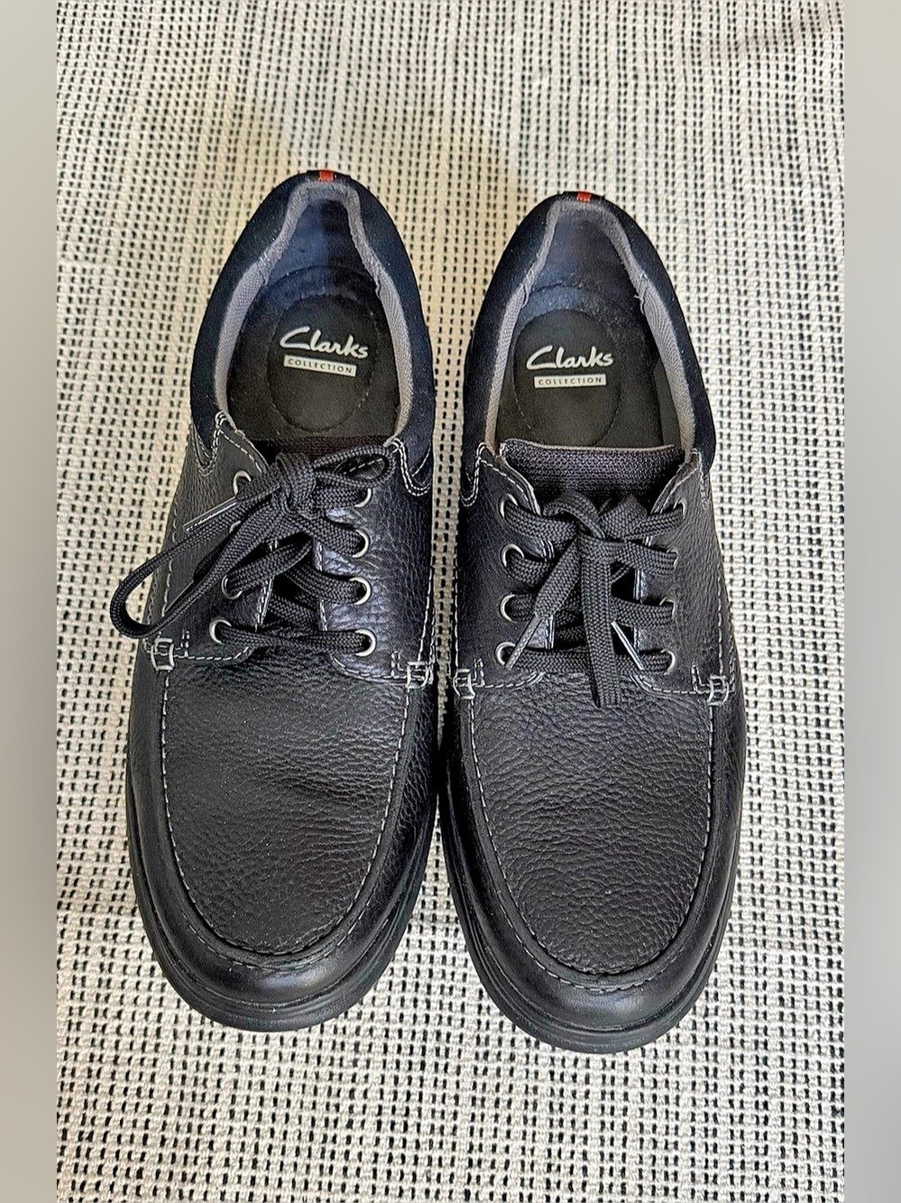 Clarks Men’s Cotrell Edge Oxfords Lace-up leather shoes black size- 10.5